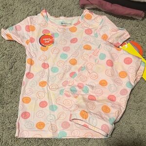 Magnetic Me Pink and Orange Smiley Kids Pajama Set